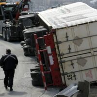 Big Truck Accident Stock Photo