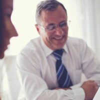 Personal Injury Lawyer Meeting With Client Stock Photo