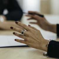 Personal Injury Lawyers Negotiating Stock Photo