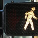 Crossing At The Crosswalk Stock Photo