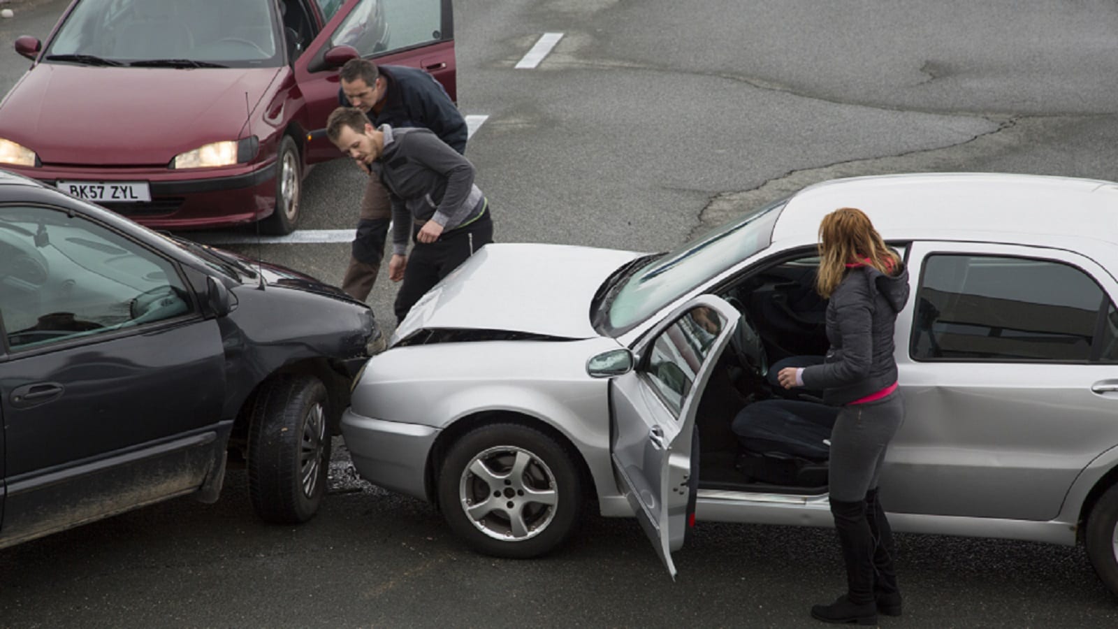 Fender Bender Car Accident Stock Photo